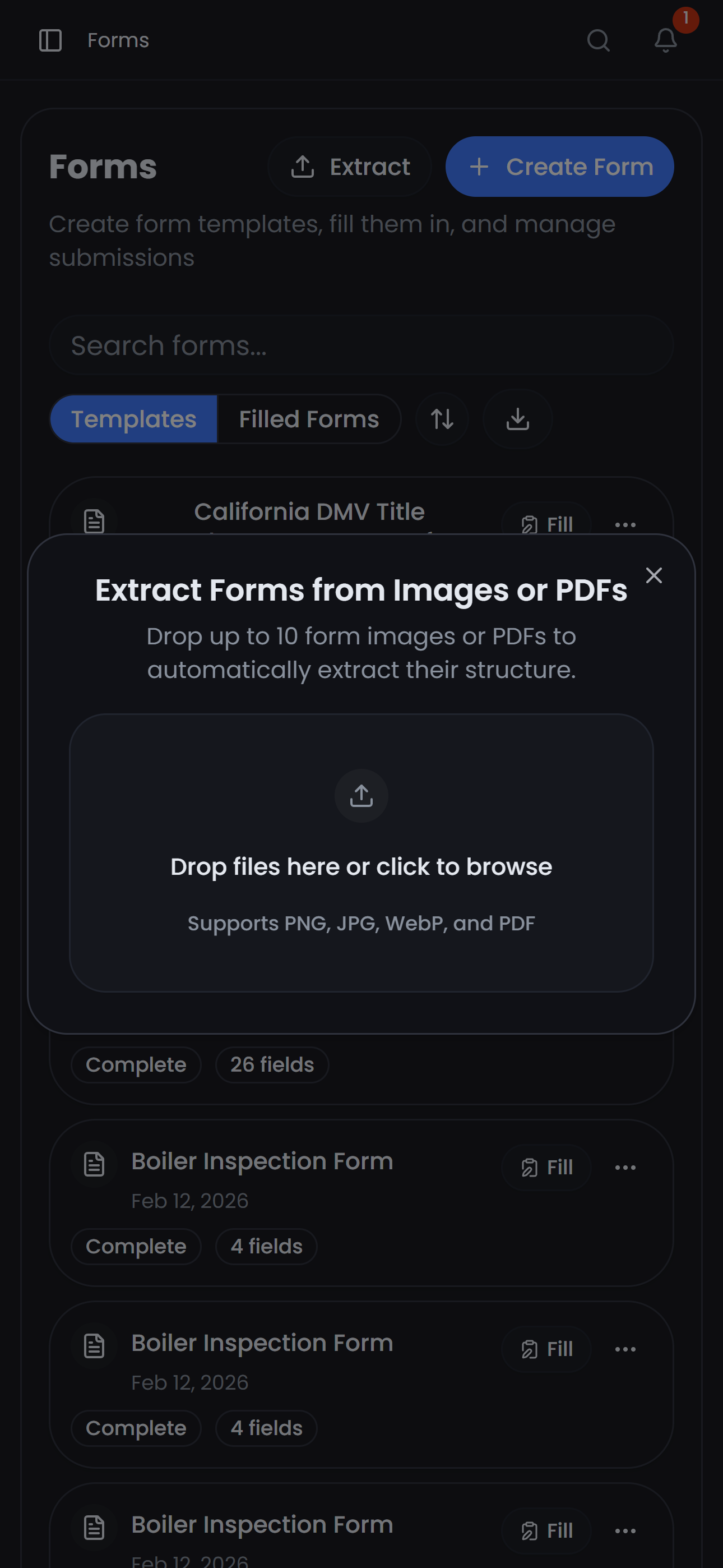 Formfield app screenshot